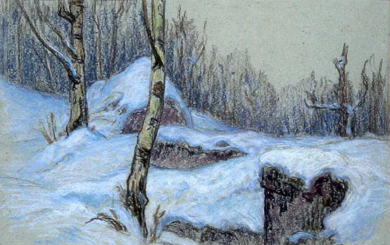 La forêt en hiver, Etienne de Martenne, 4e quart 19e siècle, 1er quart 20e siècle