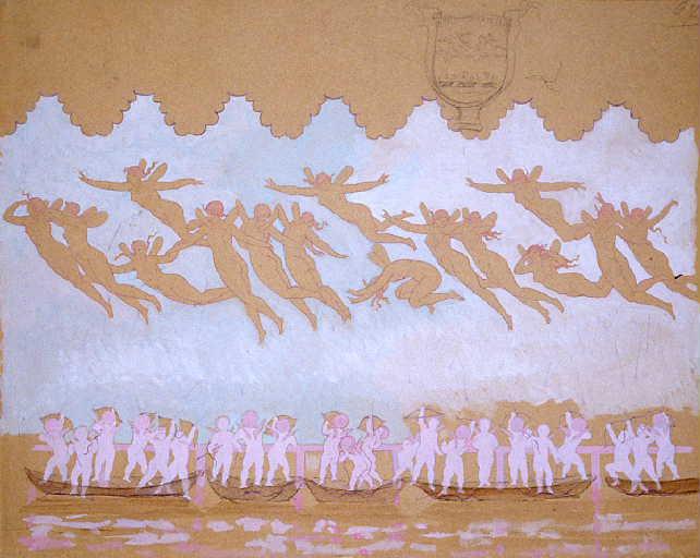 Chasse organisée par des putti contre des nymphes ailées, Jacques Victor Eugène Froment-Delormel, 2e moitié 19e siècle