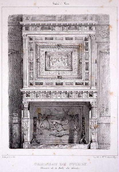 La cheminée de la salle des Gardes (au château de Sully), Emile Sagot, 1837
