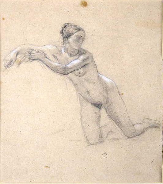 Etude pour la Mort de Cléopâtre (Etude pour la servante), Gustave de Lassalle-Bordes, 1845