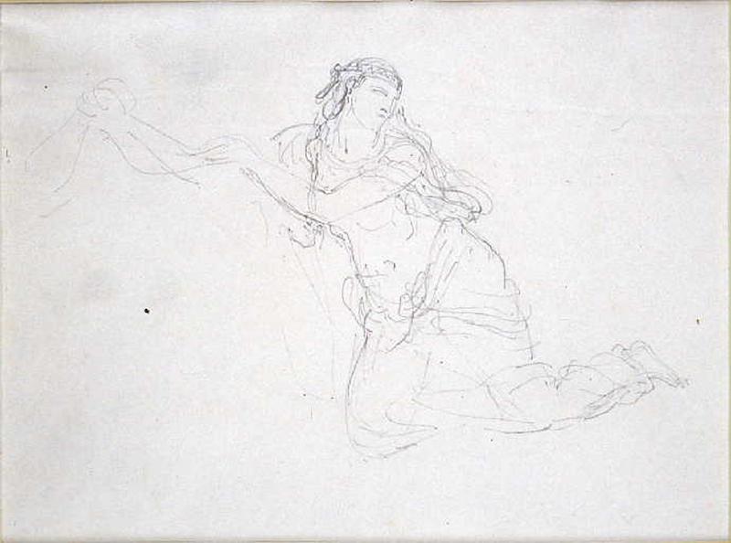 Etude pour la Mort de Cléopâtre (Etude pour la servante), Gustave de Lassalle-Bordes, 1845