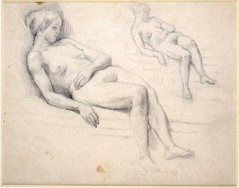 Etude pour la Mort de Cléopâtre (Etude pour la servante), Gustave de Lassalle-Bordes, 1845