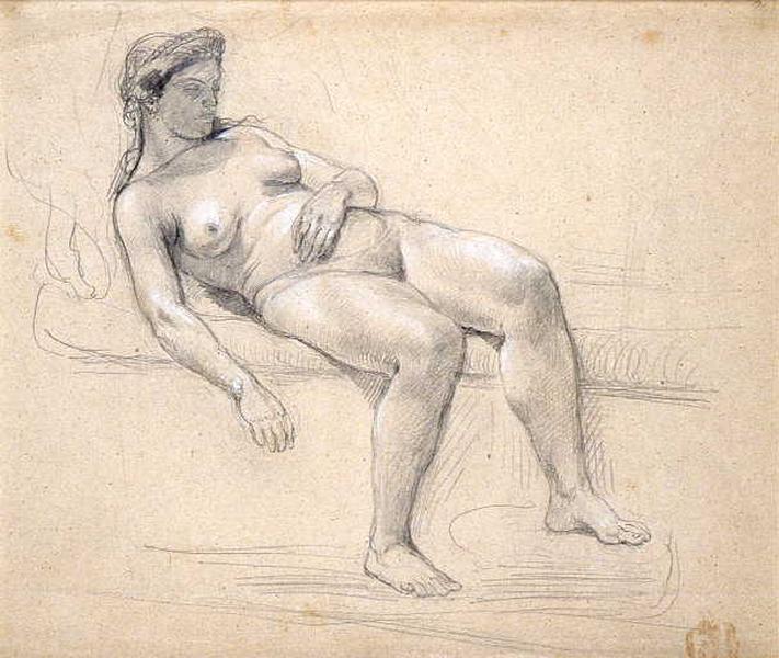 Etude pour la Mort de Cléopâtre (Etude pour Cléopâtre), Gustave de Lassalle-Bordes, 1845