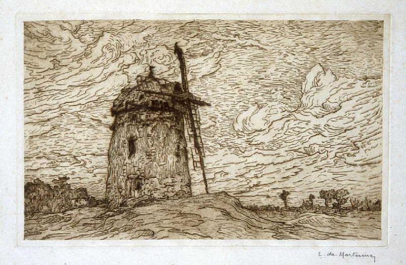 Le vieux moulin du Haut-Banc, Etienne de Martenne, 4e quart 19e siècle, 1er quart 20e siècle