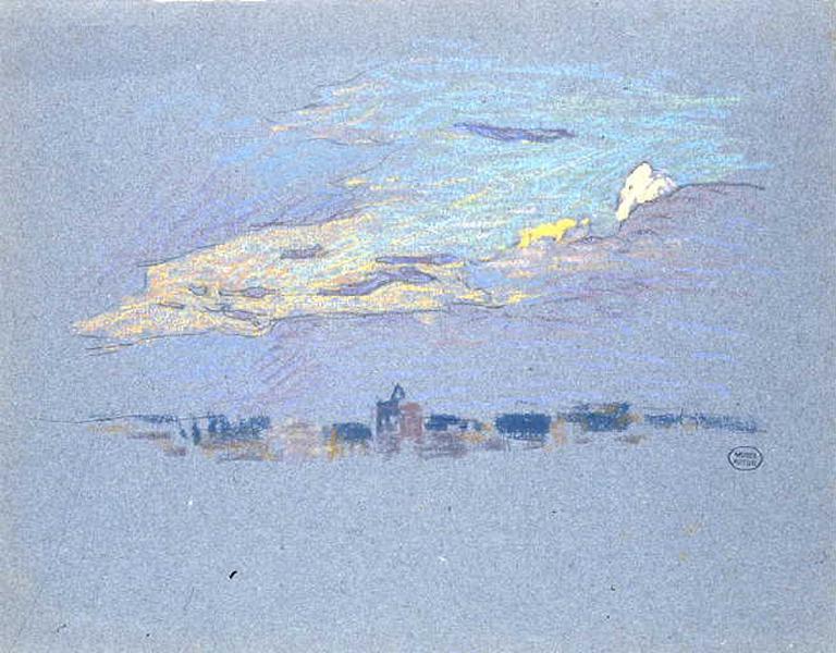 Etude de ciel, Etienne de Martenne, 4e quart 19e siècle, 1er quart 20e siècle