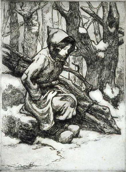 La ramasseuse de bois mort, Etienne de Martenne, 4e quart 19e siècle, 1er quart 20e siècle
