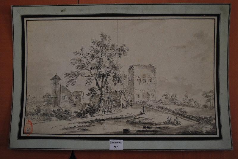 Vue du temple de Janus, Jean-Baptiste Lallemand, 18e siècle