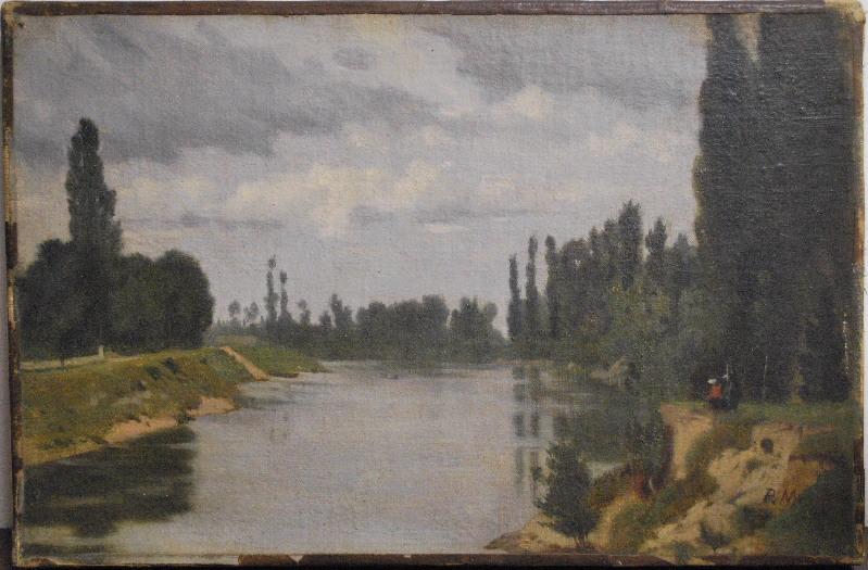 Paysage avec une rivière, Charles Philibert Mariller