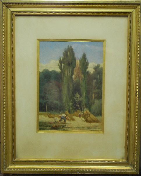 Moissons à l'orée du bois, Charles Philibert Mariller, 1890