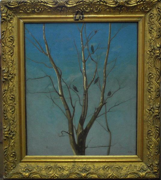 Etude de branches d'arbres avec des corbeaux, Charles Philibert Mariller