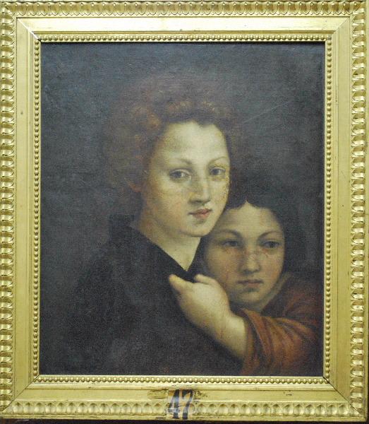 Portrait de jeune femme et enfant, Charles Philibert Mariller