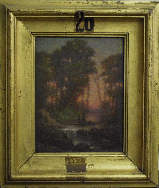 Cascade dans un sous-bois, Charles Philibert Mariller, 2e moitié 19e siècle