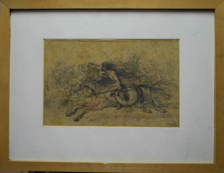 Cavalier gaulois poursuivi par les Romains, Jean-Baptiste Guignet, 1847
