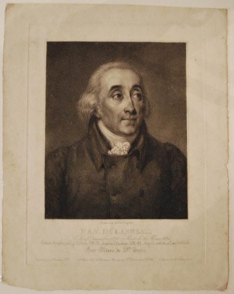 Portrait de Pierre-Antoine-Victor de Lanneau dédié aux élèves de Ste Barbe, Alexandre Vincent Sixdeniers, 1ère moitié 19e siècle