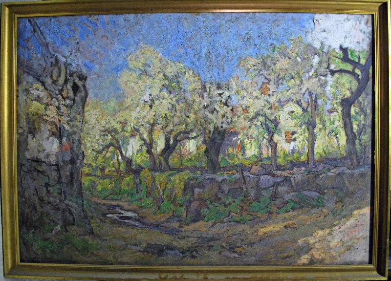 Poiriers en fleurs près de Villefranche de Rouergue, Etienne de Martenne, 4e quart 19e siècle, 1er quart 20e siècle