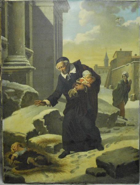 Saint Vincent de Paul recueillant les enfants, Nicolas André Monsiau, 4e quart 18e siècle, 1ère moitié 19e siècle