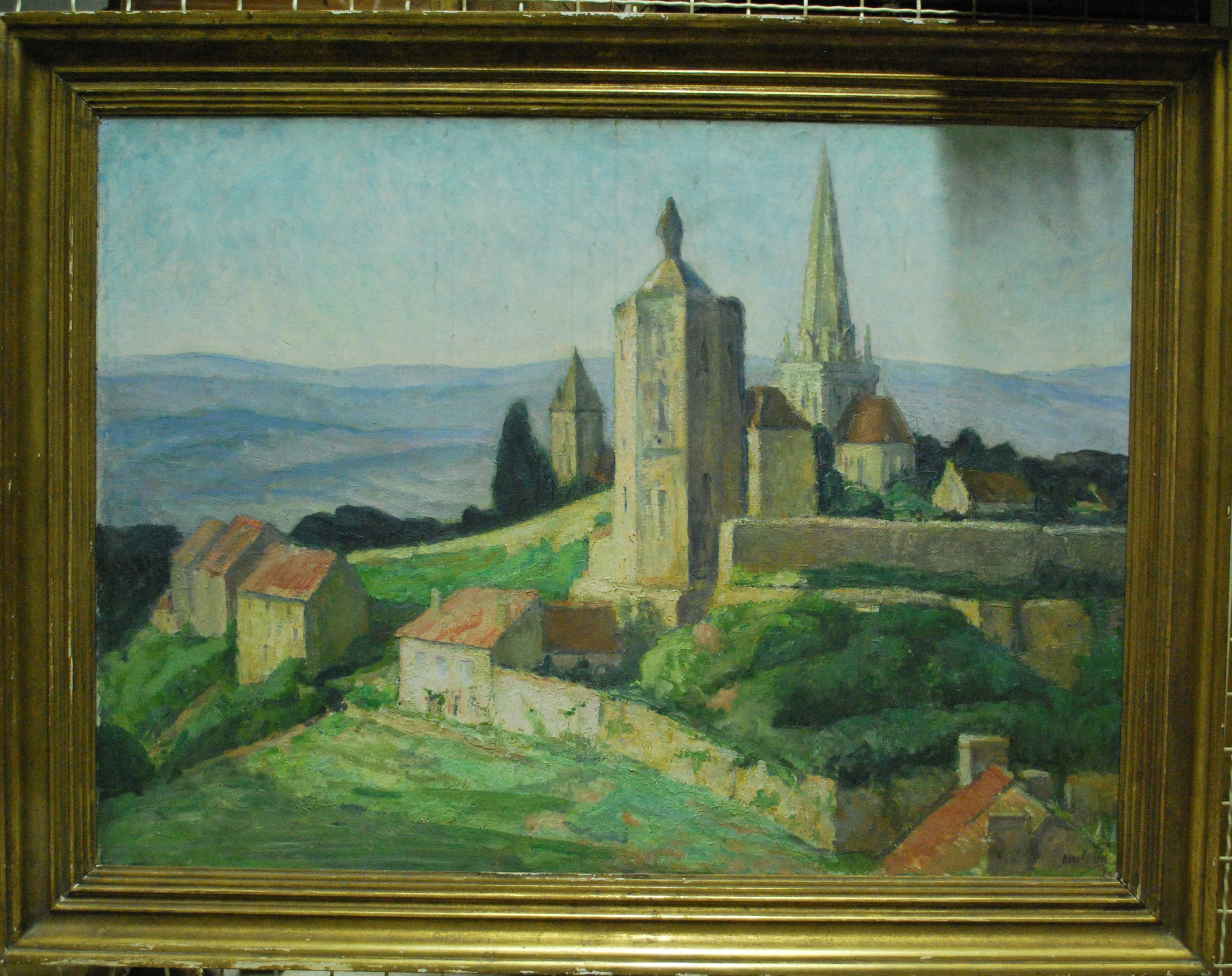 La tour des ursulines et les remparts d'Autun, Alice Grillot, 20e siècle