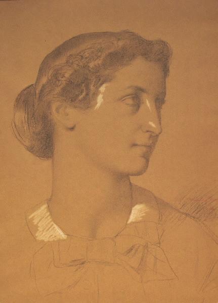 Jeune fille levant les yeux au ciel, Eugène Emmanuel Pineu-Duval, 1860