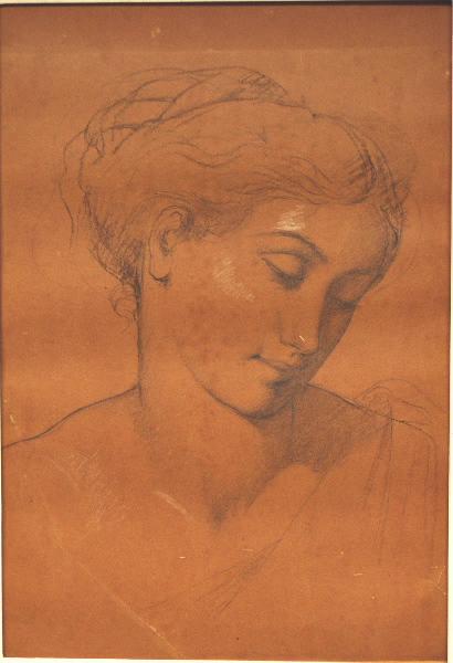 Jeune fille au regard baissé, Eugène Emmanuel Pineu-Duval