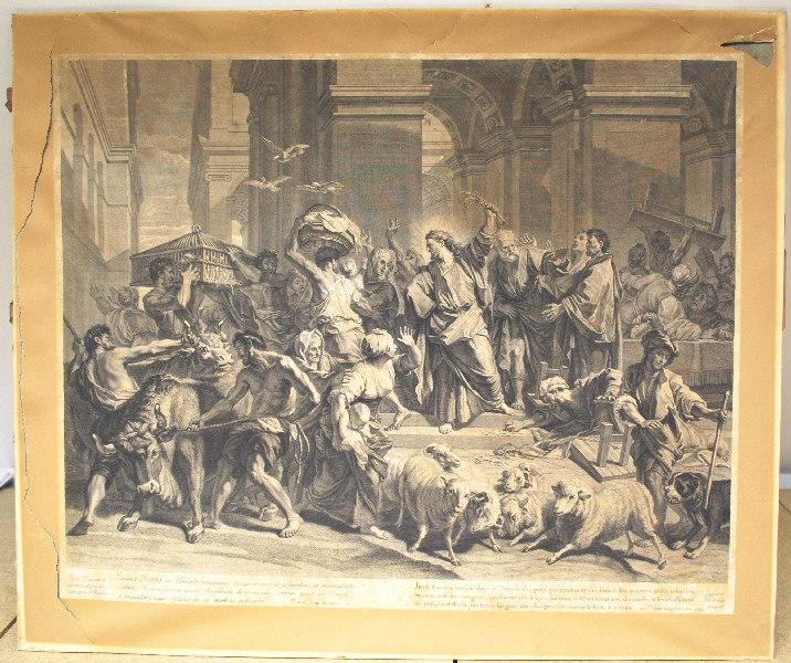 Jésus chassant les commerçants du Temple, Gaspard Duchange, 17e siècle, 18e siècle