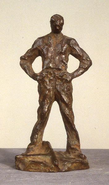Le paveur au repos ; Le paveur, un outil à ses pieds, Aimé Jules Dalou, 1889,1898,1910