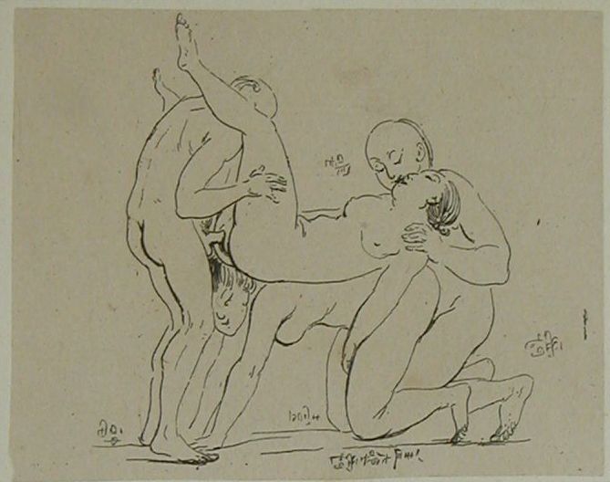 Groupe obscène de deux hommes et de deux femmes_1