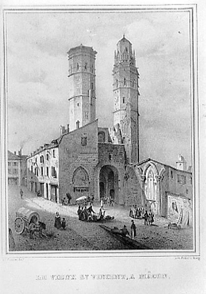 Le Vieux Saint-Vincent à Mâcon, Pelliat, 19e siècle