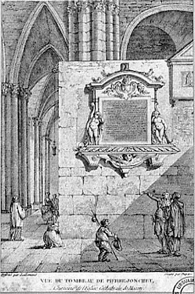 Vue du tombeau de Pierre Jonchet Chanoine de l'église-cathédrale de Mâcon, Jean-Baptiste Lallemand, 1780