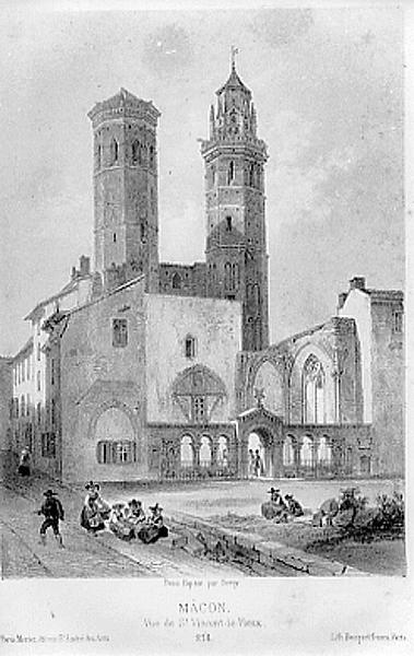Vue de Saint-Vincent le Vieux ; France en miniature, Auguste Victor Deroy, 1855