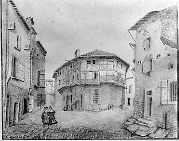 La rue des Gîtes en 1850, Louis Oscar Rousselot, 1850