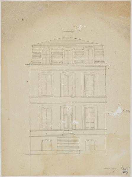 Dessin d'architecture : Elévation d'un immeuble_0