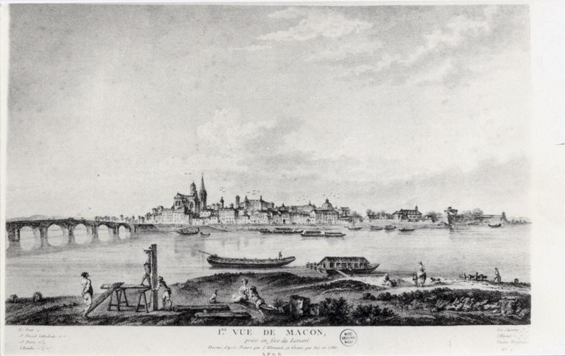 1ère vue de Mâcon, Jean-Baptiste Lallemand, 1780