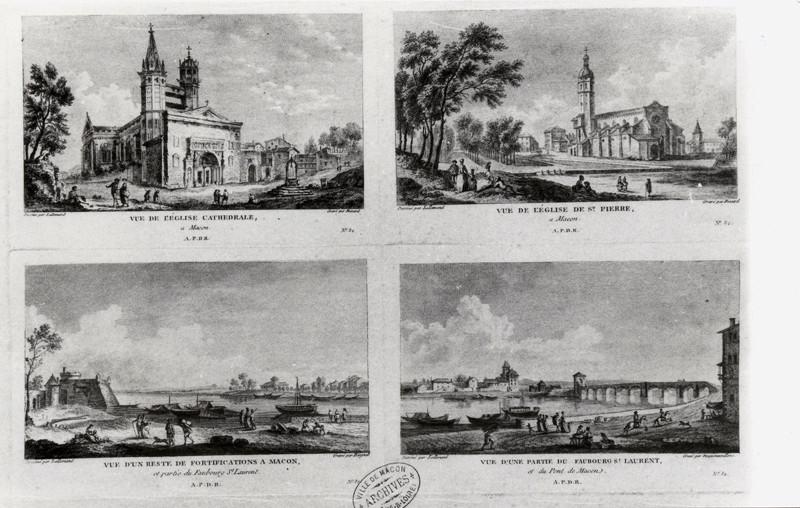 Quatre vues de Mâcon, Jean-Baptiste Lallemand, 1780 vers