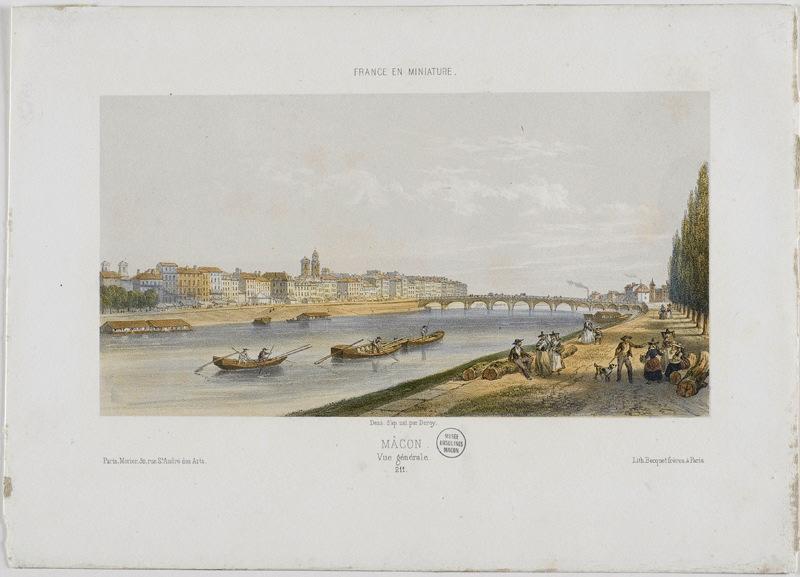 Mâcon, vue générale, Auguste Victor Deroy, 1855