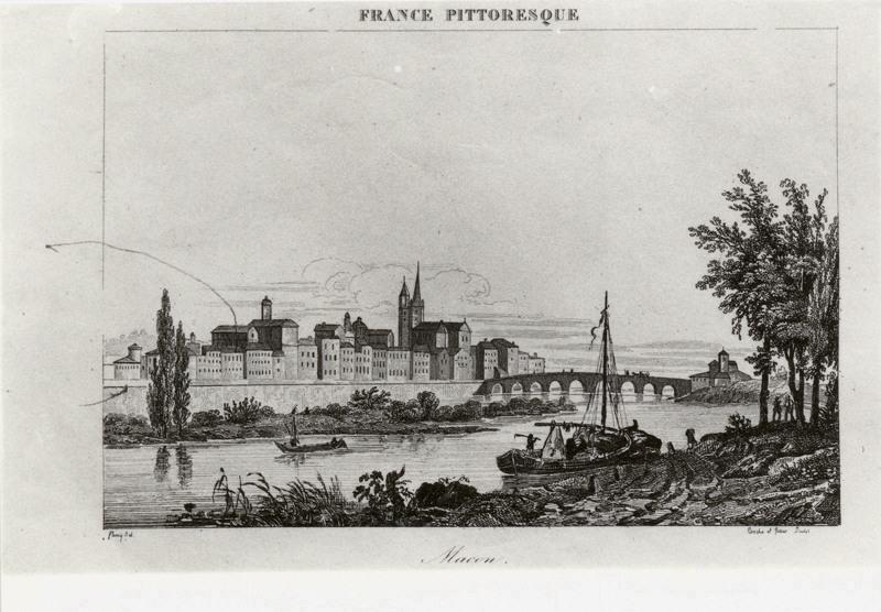 Mâcon (vue du Sud) vers 1835 (Tiré du livre d'Abel Hugo 'La France Pittoresque')_0