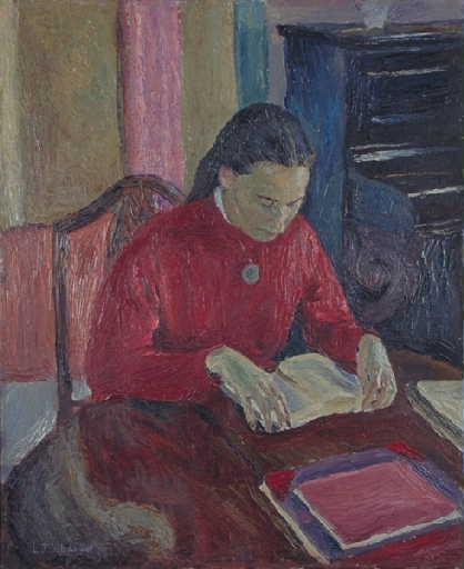 L'étude (élève de l'artiste), Louis Thibaudet, 1956