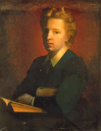 Portrait de femme tenant un livre, Edouard Krug, 2e moitié 19e siècle