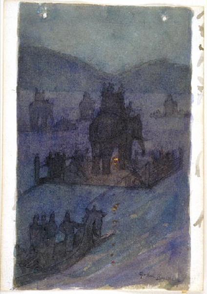 Salammbô, chapitre 06 : Hannon (Hannon avait terminé ses apprêts. Par une nuit sans lune, il fit, sur des radeaux, traverser à ses éléphants et à ses soldats, le golfe de Carthage) (étude)_0