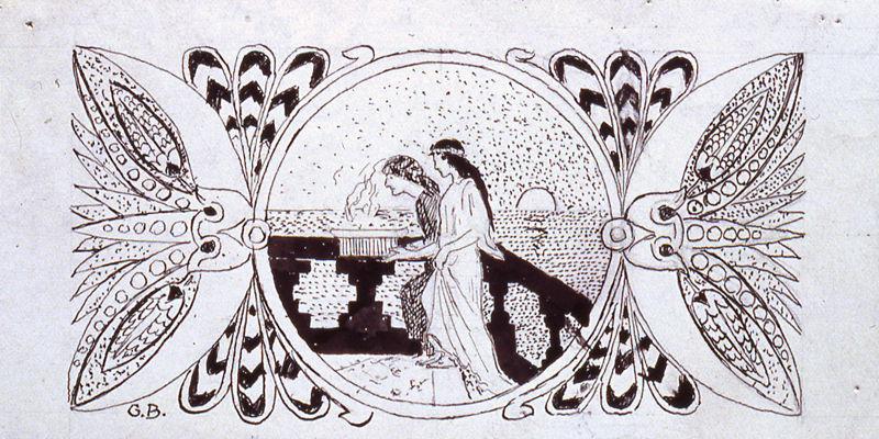Salammbô, Bandeau de tête de chapitre - Cartouche avec vestales_0