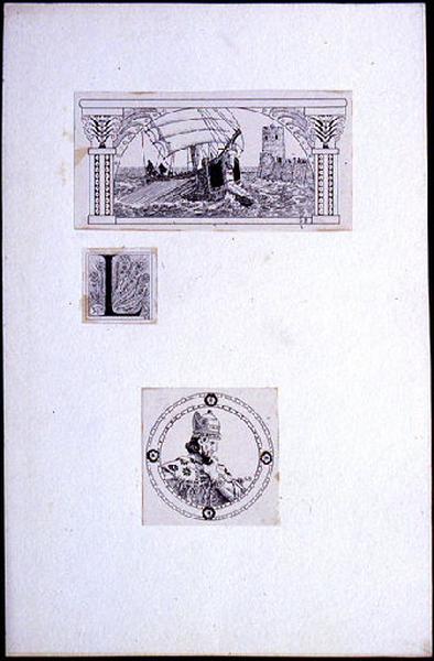 Salammbô, tête de chapitre, lettrine et cul de lampe : Galère_0