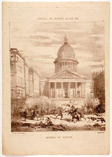 Souvenirs des journées de juin 1848 ; Canonnade du Panthéon, A Provost, 19e siècle