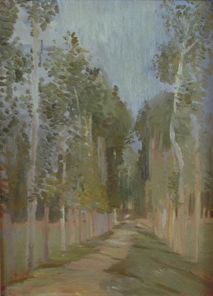 Allée de peupliers, Georges Mathey, 1er quart 20e siècle