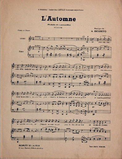 Partition et couverture de ' L'automne '_1