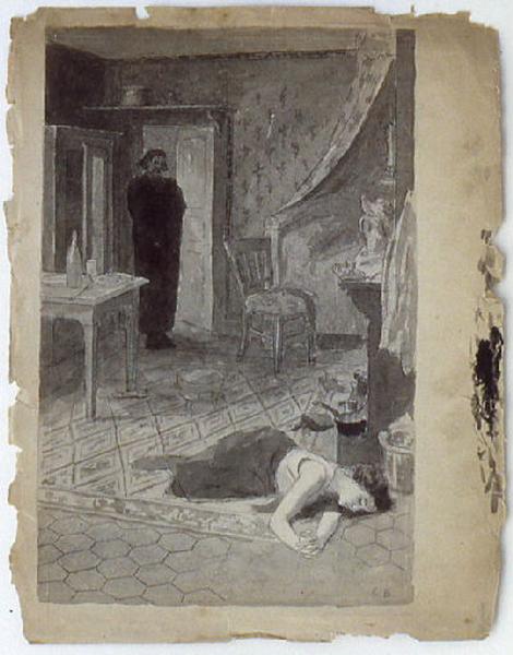 Etude pour 'Splendeurs et misères des courtisanes' de Balzac, Gaston Bussière, 4e quart 19e siècle, 1ère moitié 20e siècle