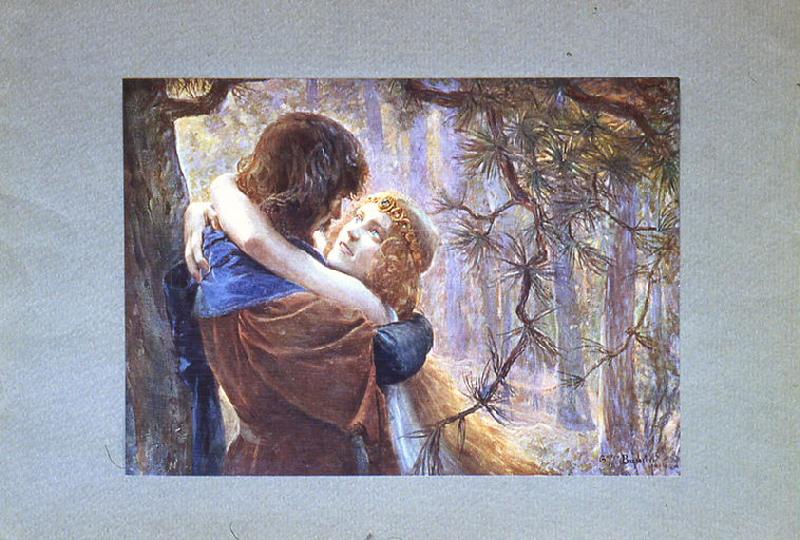 Tristan et Isolde ; Yseult en forêt (reproduction en couleurs)_0