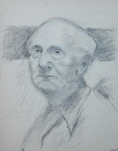 Autoportrait (Un autoportrait au recto et au verso de la feuille au graphite.), Louis Thibaudet, 1980