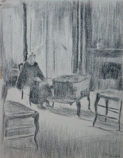 Portrait de la mère de l'artiste chez elle, Louis Thibaudet