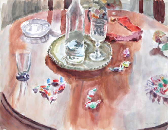 Composition à la bouteille, aux verres et aux bonbons, Louis Thibaudet