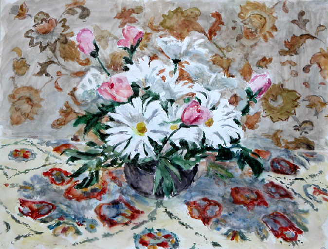 Vase de fleurs sur une table, Louis Thibaudet
