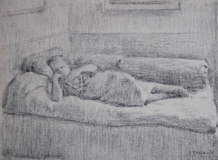 Femme allongée sur un canapé_0